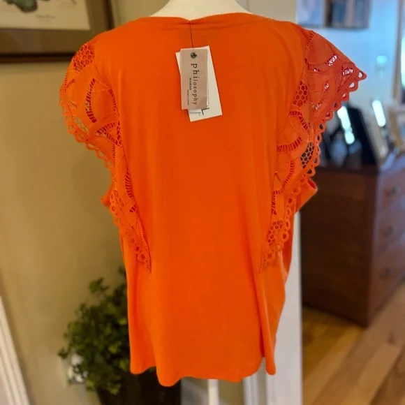 NWT Philosophy Woman Sleeveless Lace Sleeve Women's Top - Picture 6 of 9